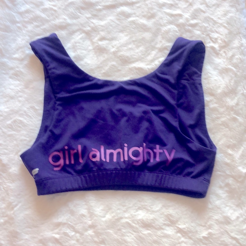 Fabletics scoop neck purple sports bra
